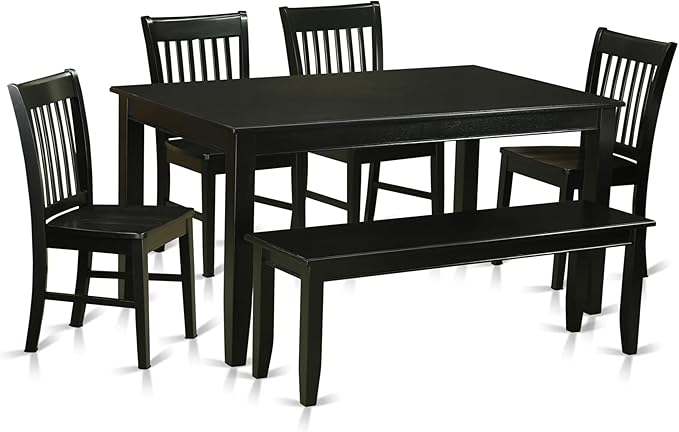 DUNO5-MAH-W 5 Piece Dining Room Table Set Includes a Rectangle Kitchen Table and 4