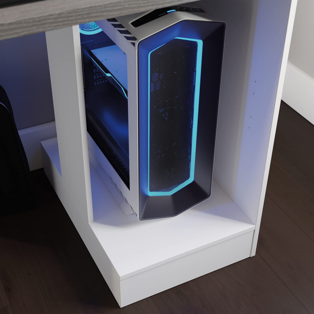 Miscellaneous Office Gaming Desk, L: 59.06" x W: 23.47" x H: 29.96", White finish