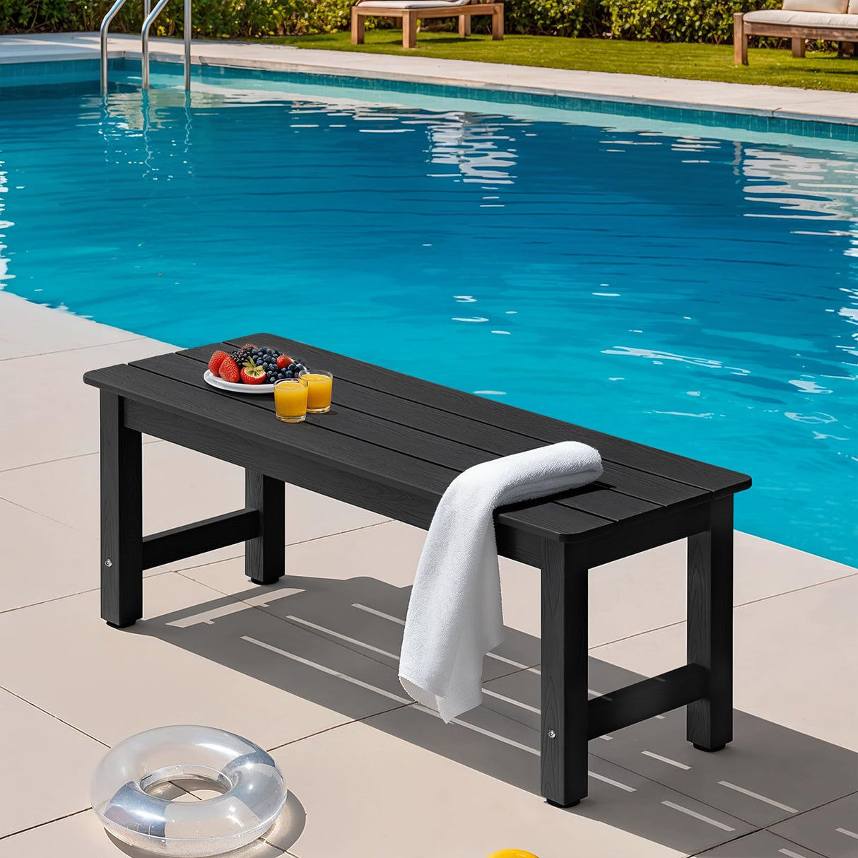 Outdoor Bench, 2-Person Poly Lumber Garden Bench