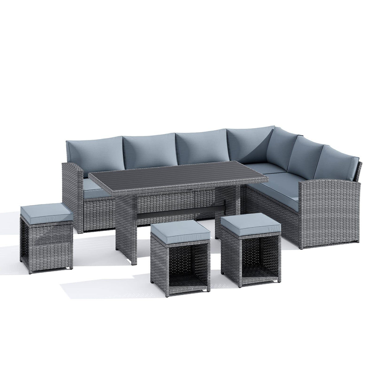 Patio Furniture Set, 7 Piece Patio Dining Sofa Set, Outdoor Sectional Sofa Conversation
