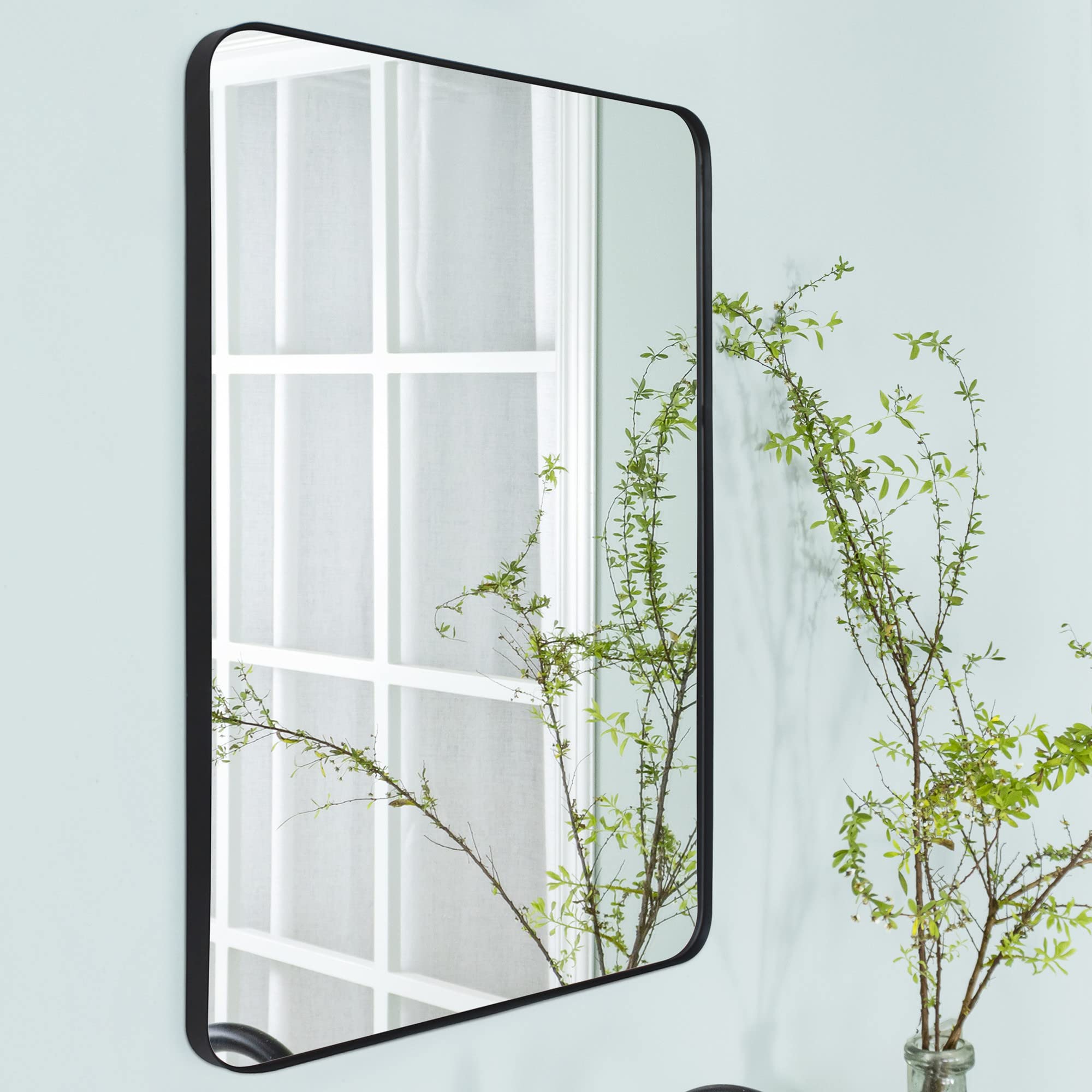 Oil Rubbed Bronze Rounded Rectangle Bathroom Mirror