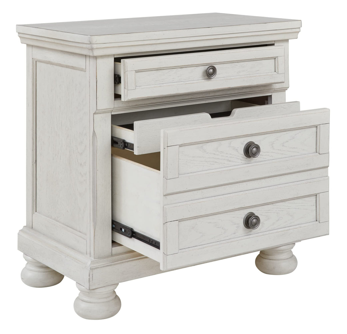 Robbinsdale Traditional 2 Drawer Night Stand, White