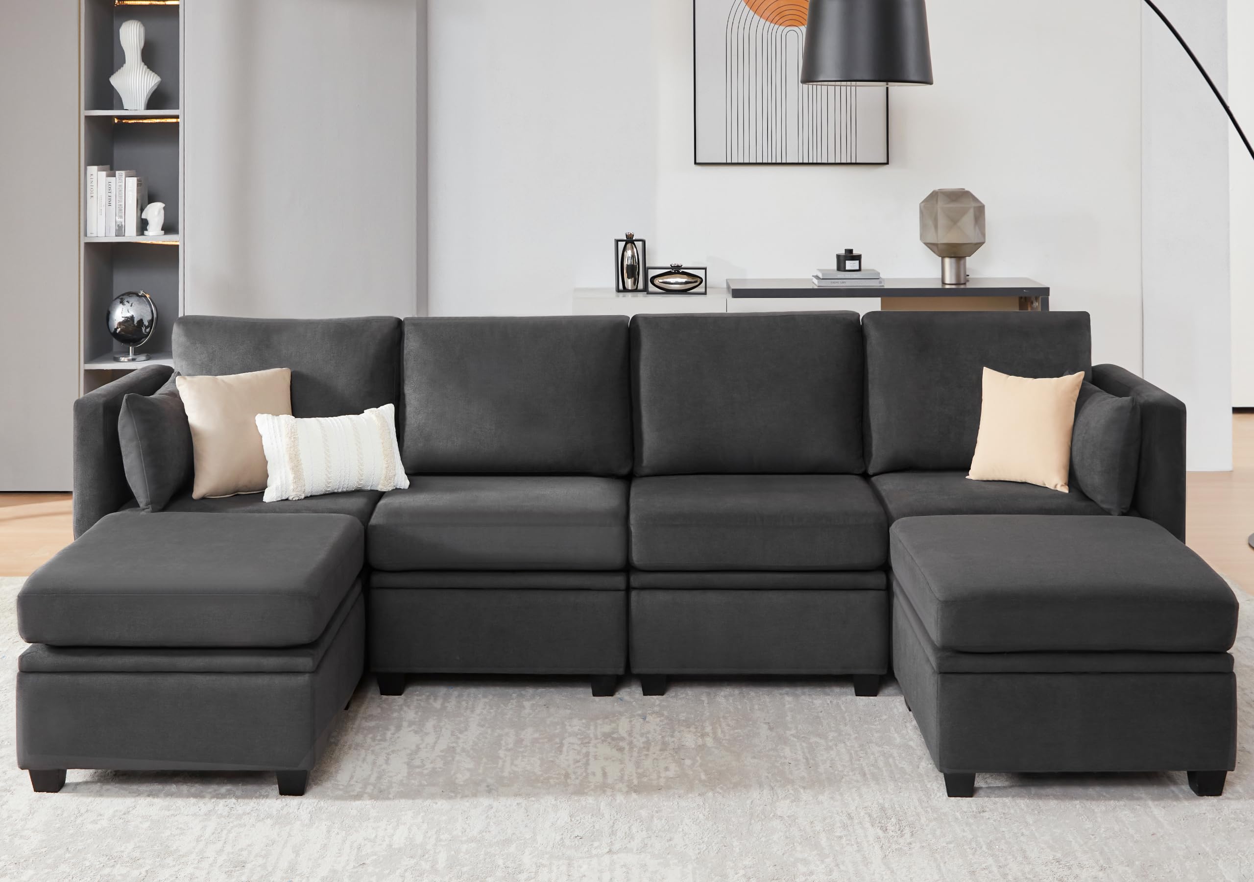 Modular Sectional Sofa, Convertible U Shaped Sofa Couch