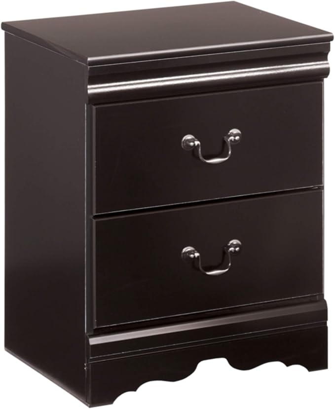 Alisdair Traditional 2 Drawer Nightstand, Dark Brown