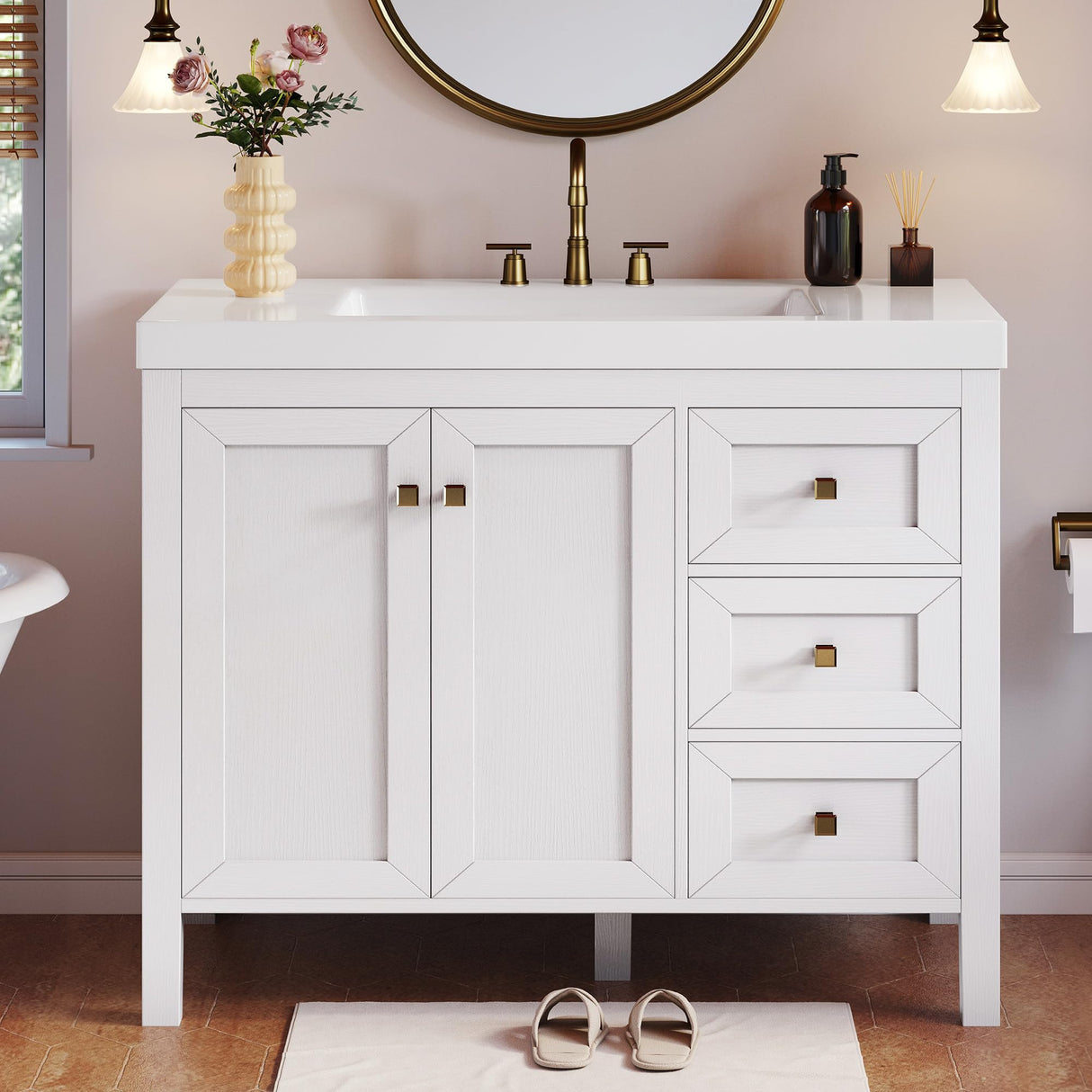 40 Inch Bathroom Vanity with Sink Combo, Modern Bathroom Storage Cabinet
