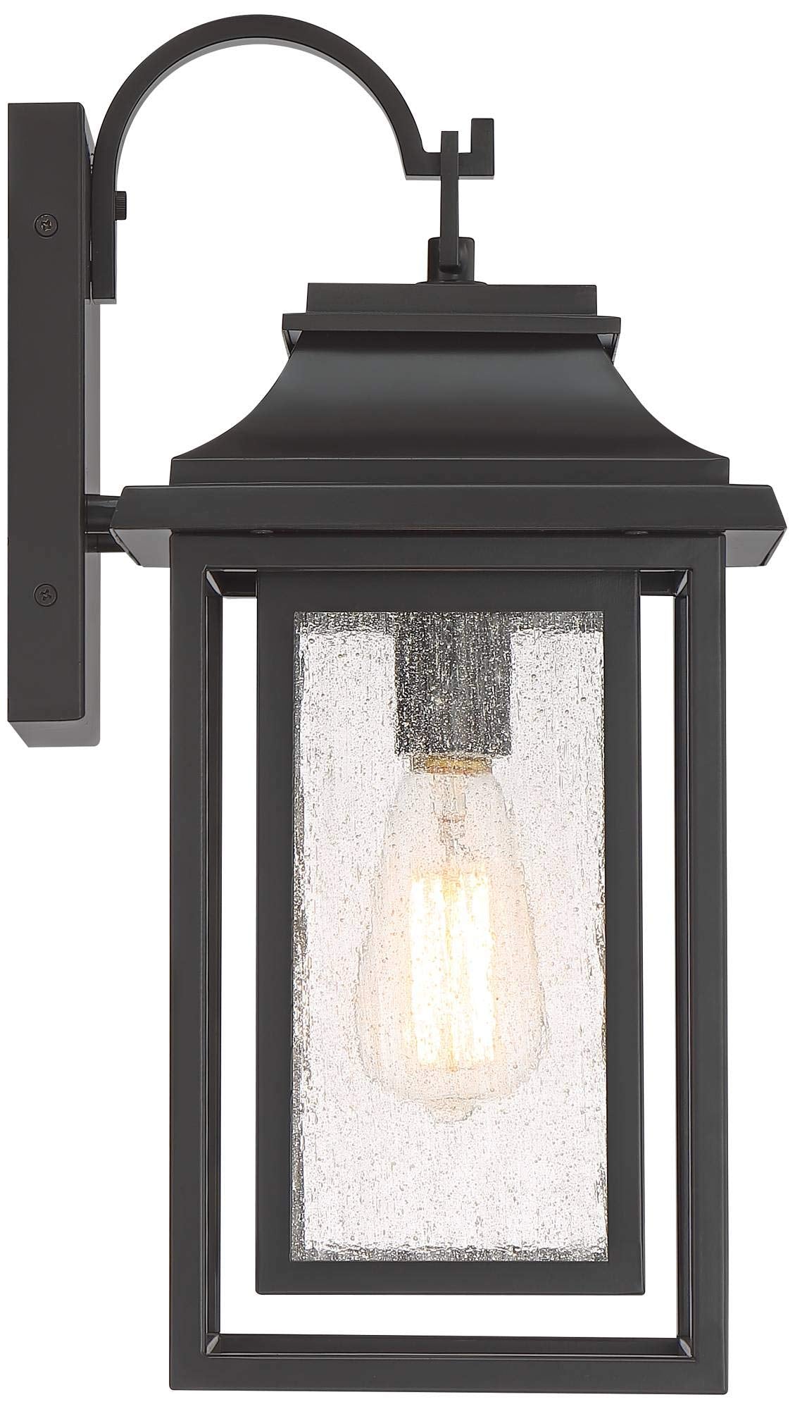 Cecile Modern Outdoor Wall Light Fixture Painted Bronze Aluminum Box Frame 17 3/4"