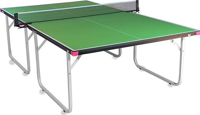 Compact 19 Ping Pong Table - Foldable Table Tennis Table with Wheels - Regulation Size Ping Pong Table with Detachable Net Included - Ships Assembled