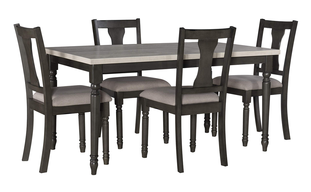 Top Willow Dining Set, Dark Grey & Smokey White