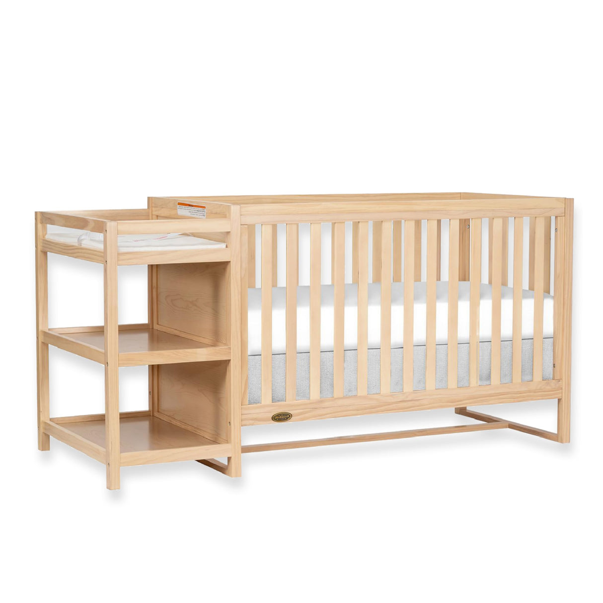 Milo 5-in-1 Convertible Crib and Changing Table with Free Changing Pad in Vintage White Oak