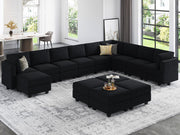 Oversized Modular Sectional Sofa U Shaped Couch with Storage Seat Velvet Sectional