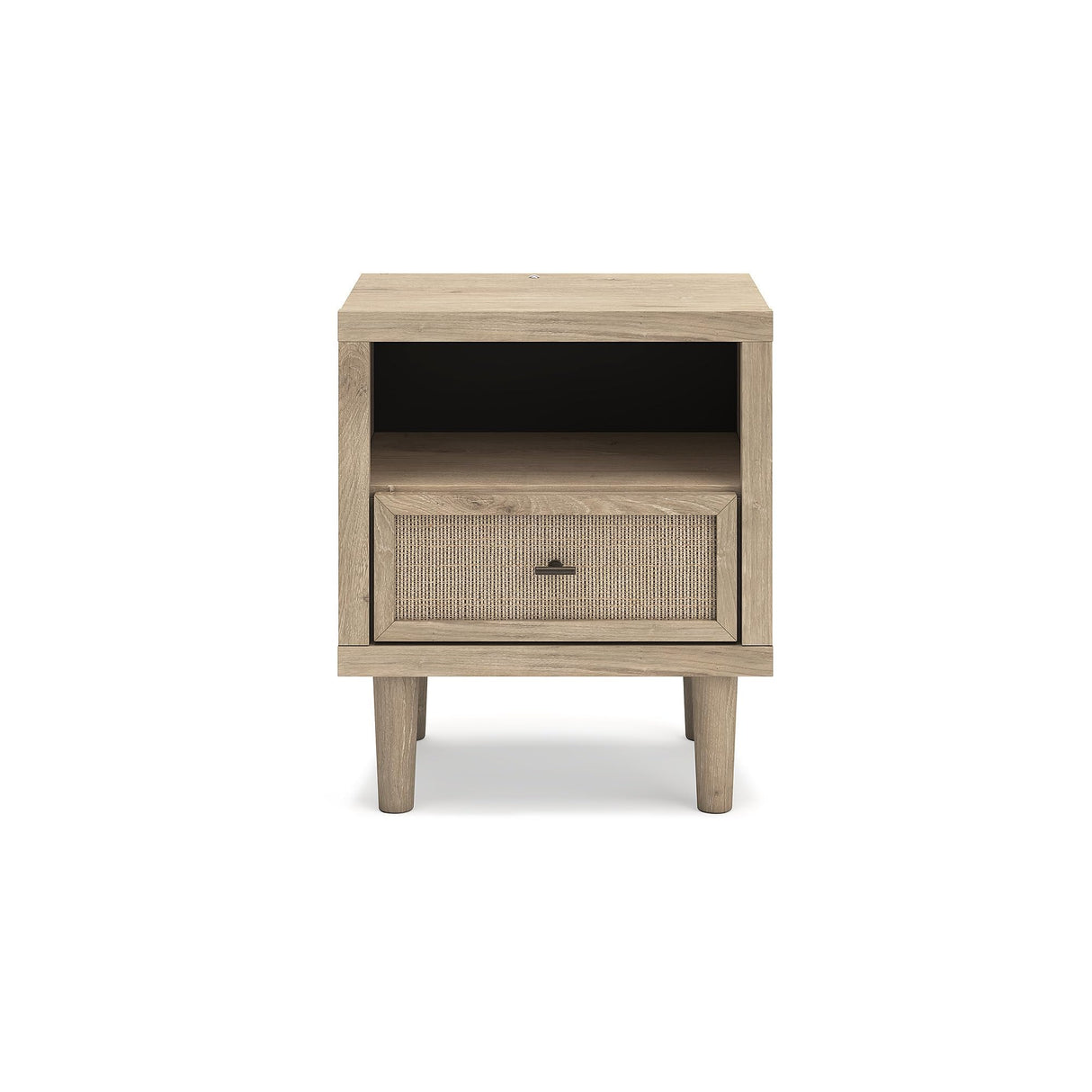 Cielden Farmhouse 1 Drawer Nightstand with Open Shelf, LED Lights, Wireless Charging