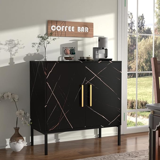 Buffet Sideboard Cabinet with Storage, Modern Wooden Free Standing Cabinet