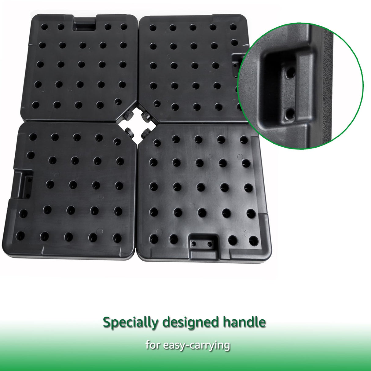 Helios&Hestia 4 Pcs Heavy Duty Water and Sand Fillable Patio Umbrella Base Stand, 255 lb Square Plastic Weight Set for Outdoor Cantilever Offset Umbrella, Black