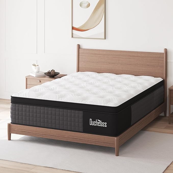 Full Mattress,10 Inch Hybrid Mattress Black with Gel Memory Foam and Individually Pocket Innerspring Euro