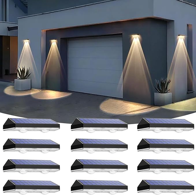 Solar Fence Lights Outdoor - 2700/4000/6000K 3 Mode