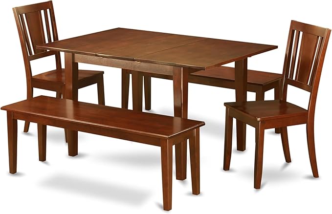PSDU5-MAH-LC 5 Piece Dining Set Includes a Rectangle Dining Room Table with Butterfly
