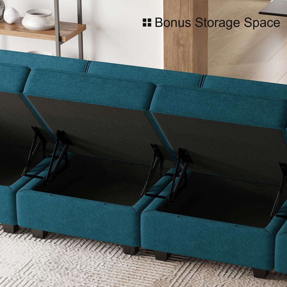 Oversized Modular Sofa with Storage Seat U Shaped Couch Modular Sectional Sofa