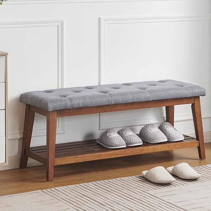 Upholstered Bench for Bedroom End of Bed,42.5-inch Entryway Bench