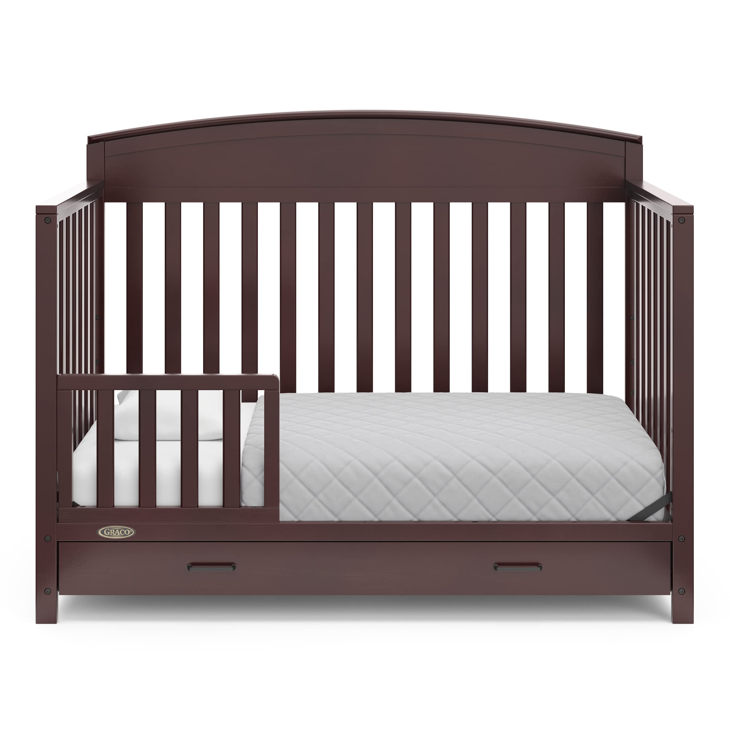 Benton 5-in-1 Convertible Crib with Drawer (Espresso) - Converts from Baby Crib to Toddler Bed