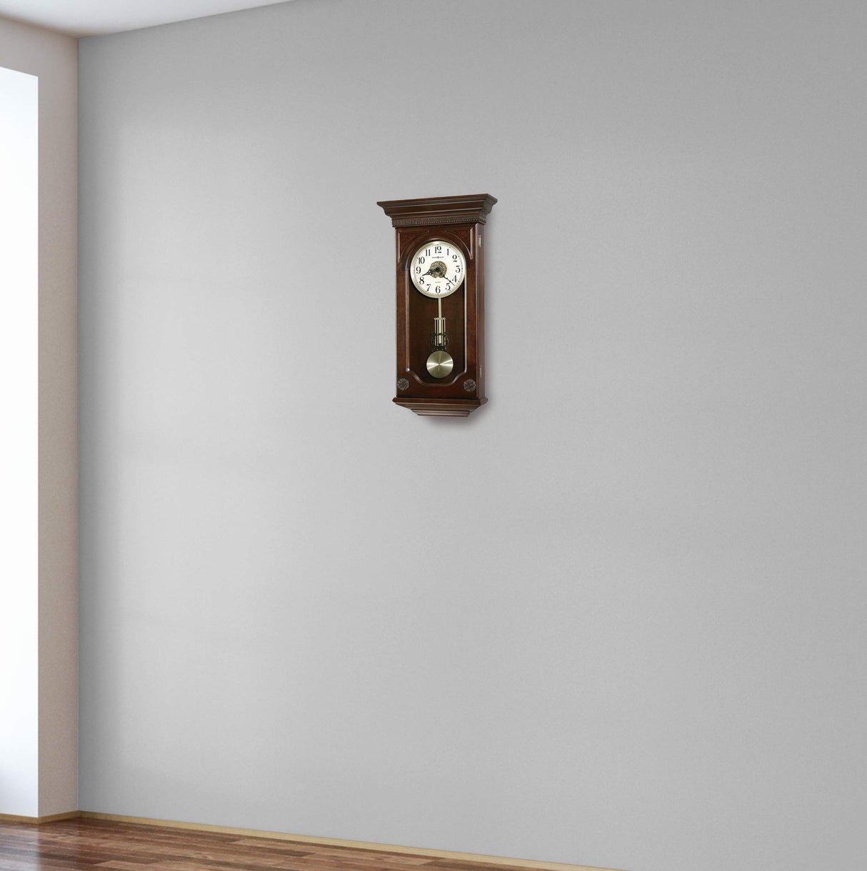 Jasmine Wall Clock 625-384 – Hampton Cherry with Quartz, Dual-Chime Movement