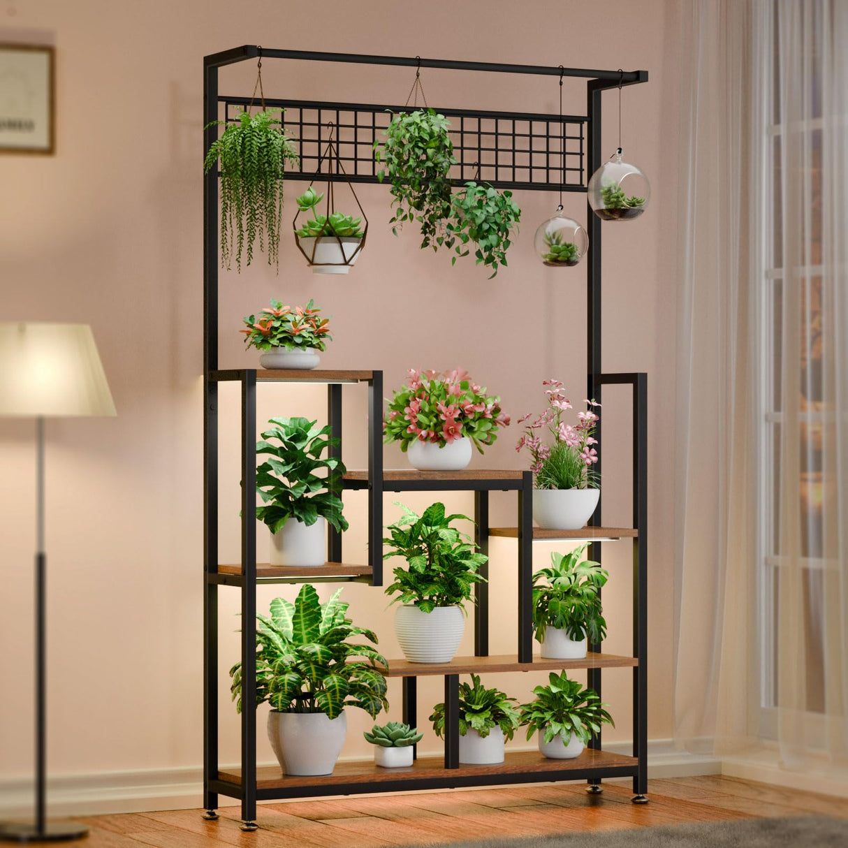 LumiLadder 71 – 6-Tier Plant Stand with Adjustable Grow Lights