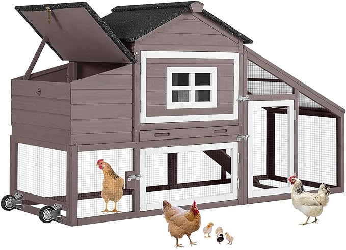 NestRoll Mobile Chicken Coop with Nesting Box, Wheels & Sliding Tray