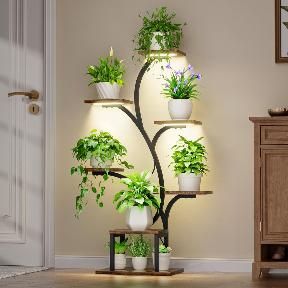 LushBeam 7-Tier Plant Stand with LED Grow Lights