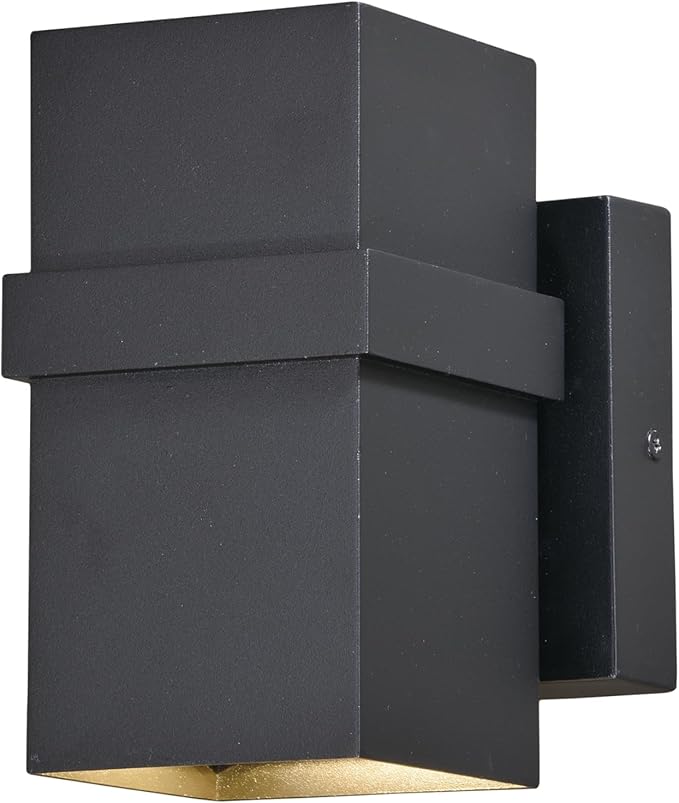 Lavage Aluminum 2 Light LED Black Rectangle Outdoor Wall Lantern