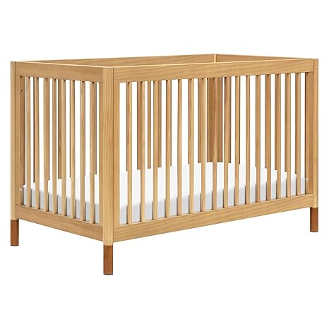 Gelato 4-in-1 Convertible Crib with Toddler Bed Conversion in Washed Natural and Black