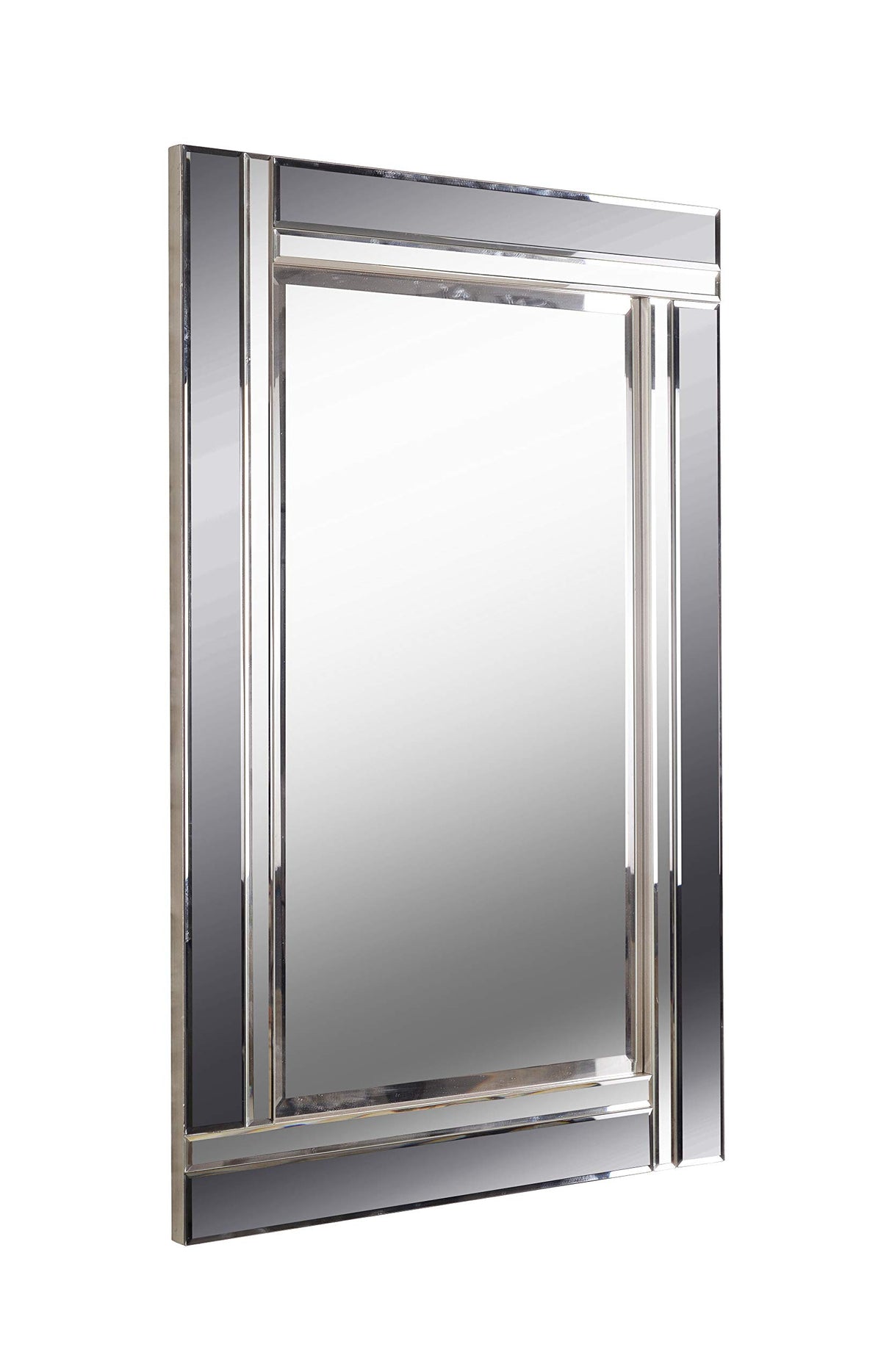 Mirror with Beveled Smoke and Plain Mirror Frame