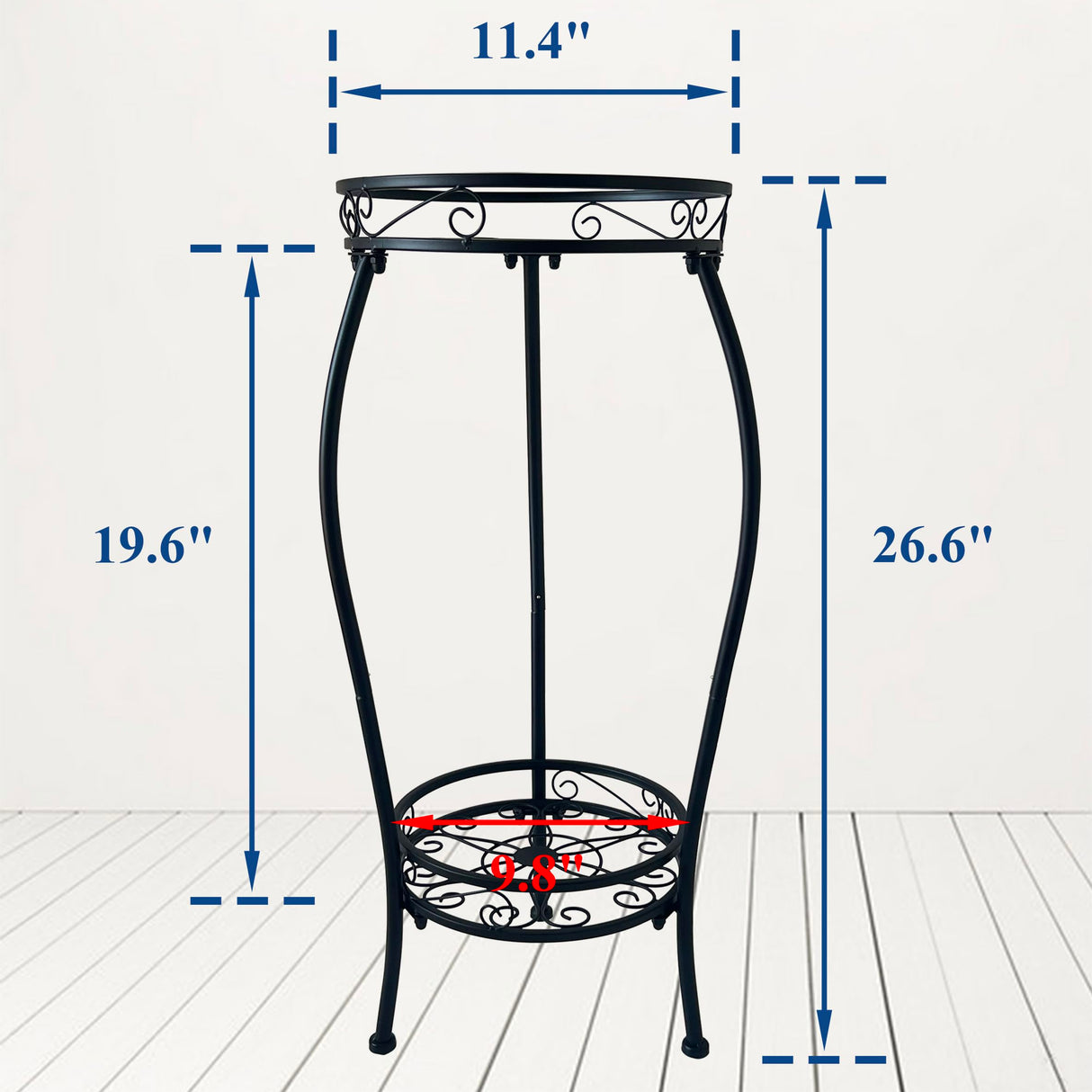 Casimir 2-Tier Elegant Metal Plant Stand – 26.6” Flower Rack