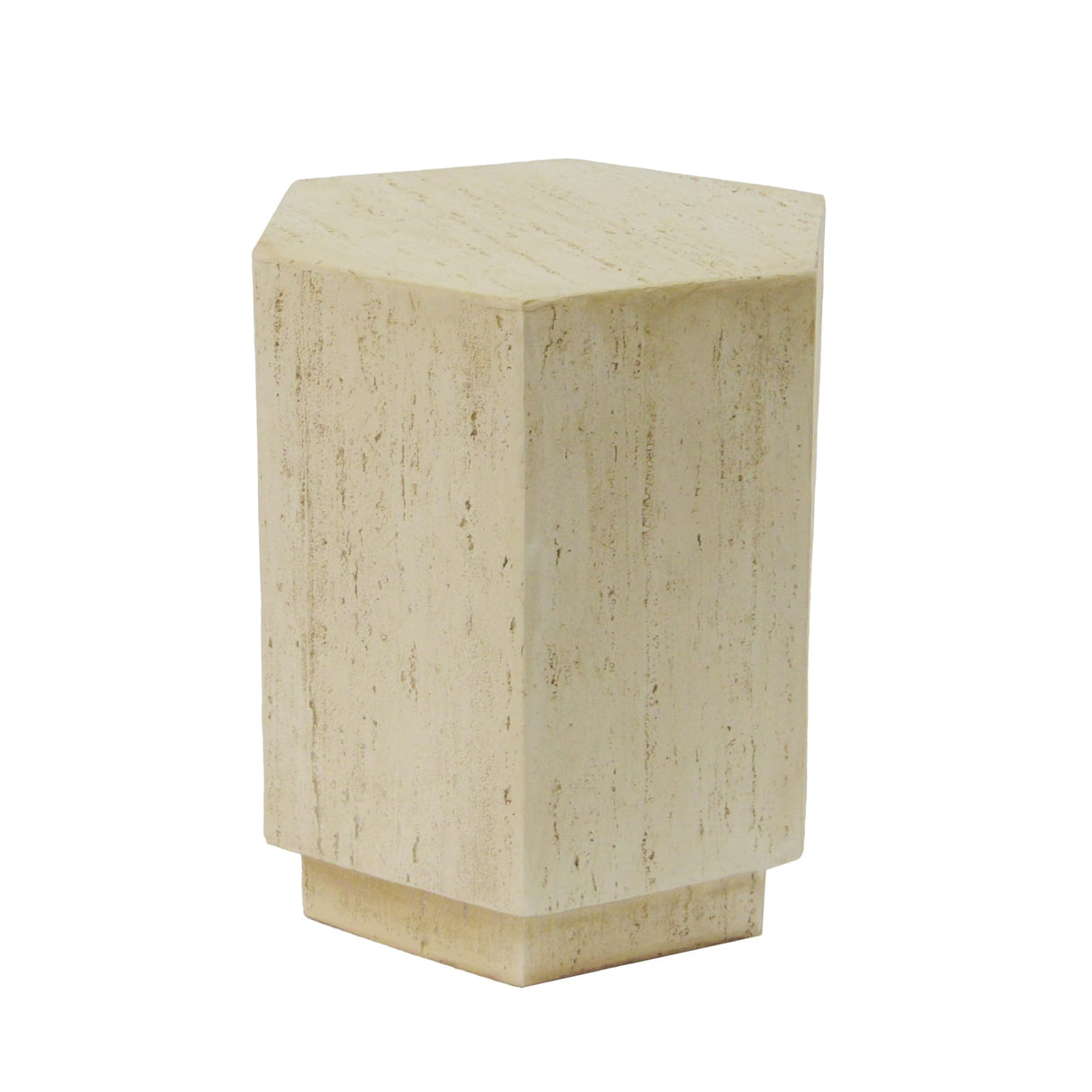 Outdoor Side Table,Hexagonal Archaistic End Table,Decorative Accent Table