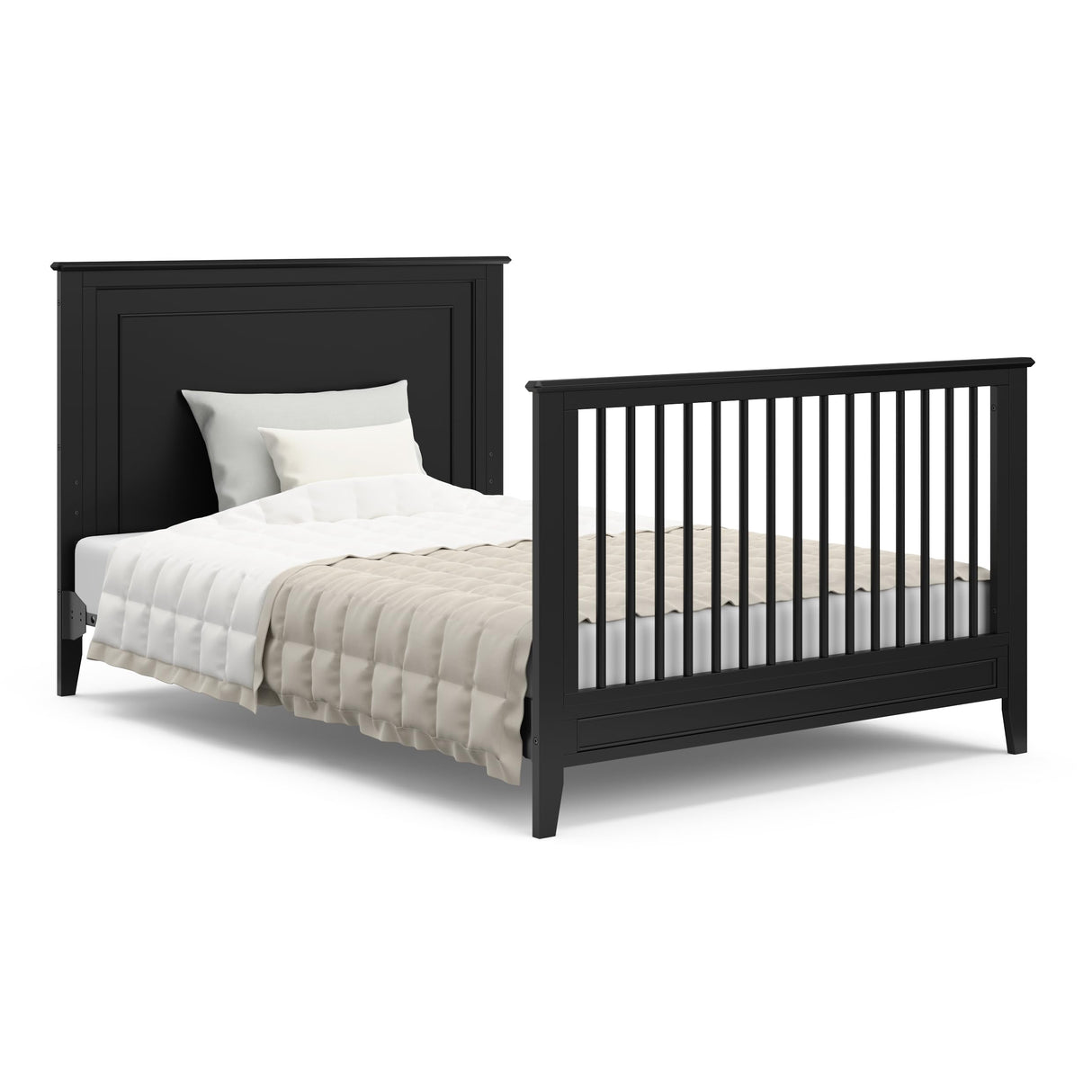 Solstice 5-in-1 Convertible Crib (Black) – GREENGUARD Gold Certified, Converts to Toddler Bed and Full-Size Bed