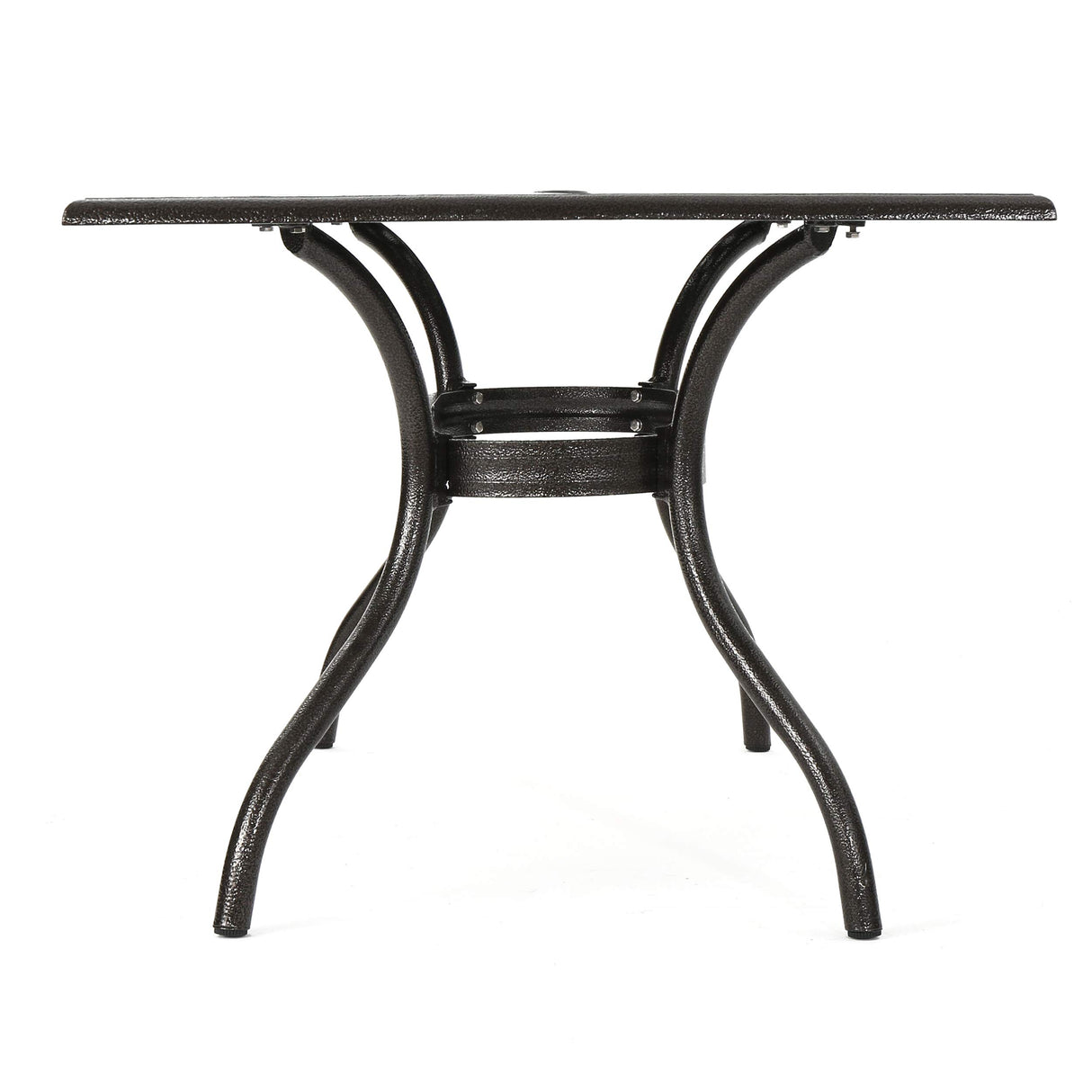 Carlisle Outdoor Dining Table with Iron Legs, Sandblast Finish/Rustic Metal & 306036