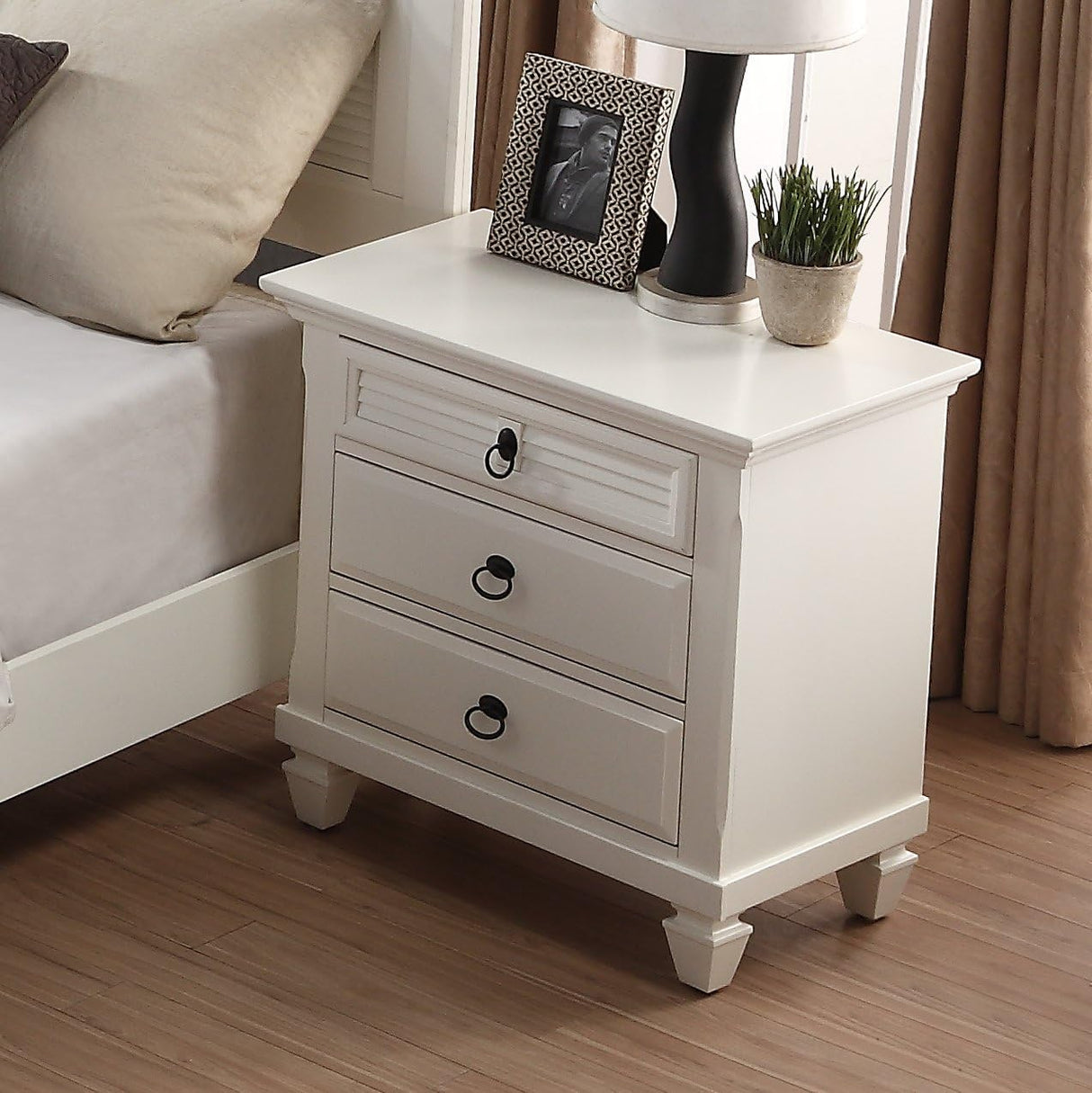 Bedroom Nightstand, White