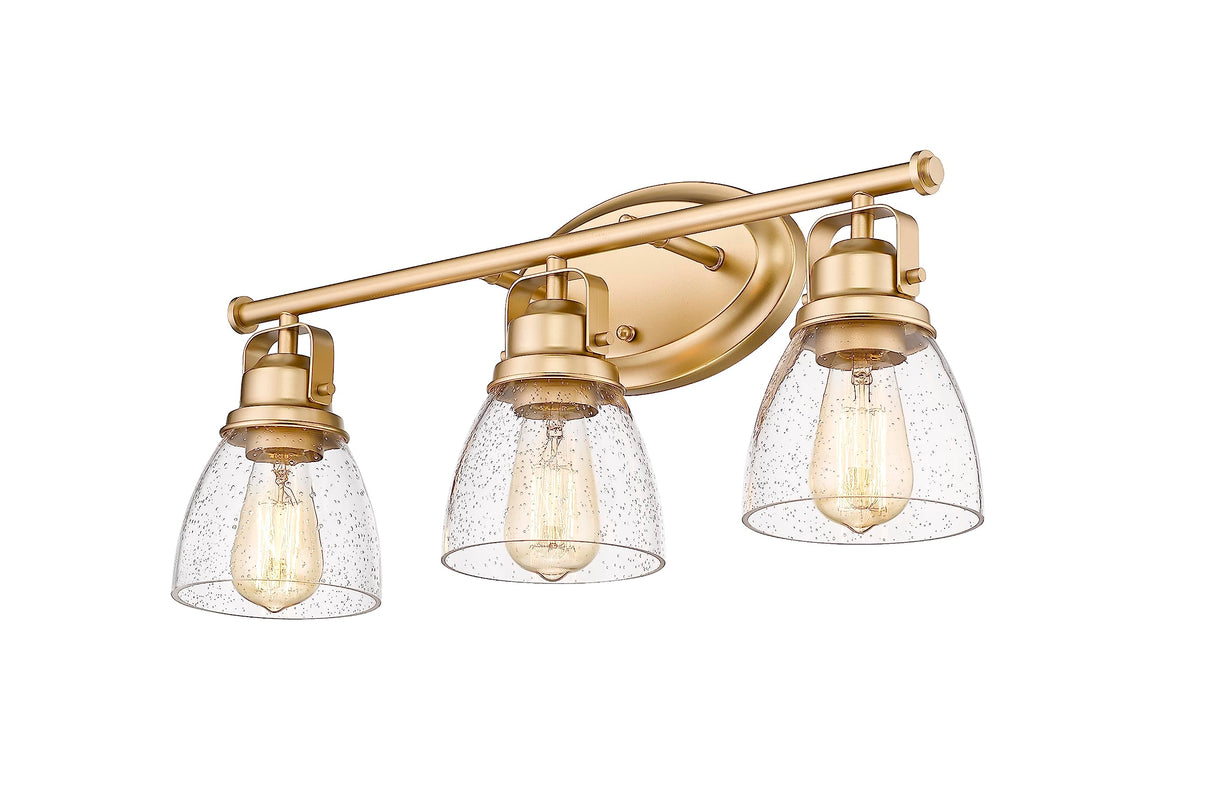 3-Light Gold Vanity Lights, Bathroom Vanity Light Fixtures for Mirror, Farmhouse Bathroom
