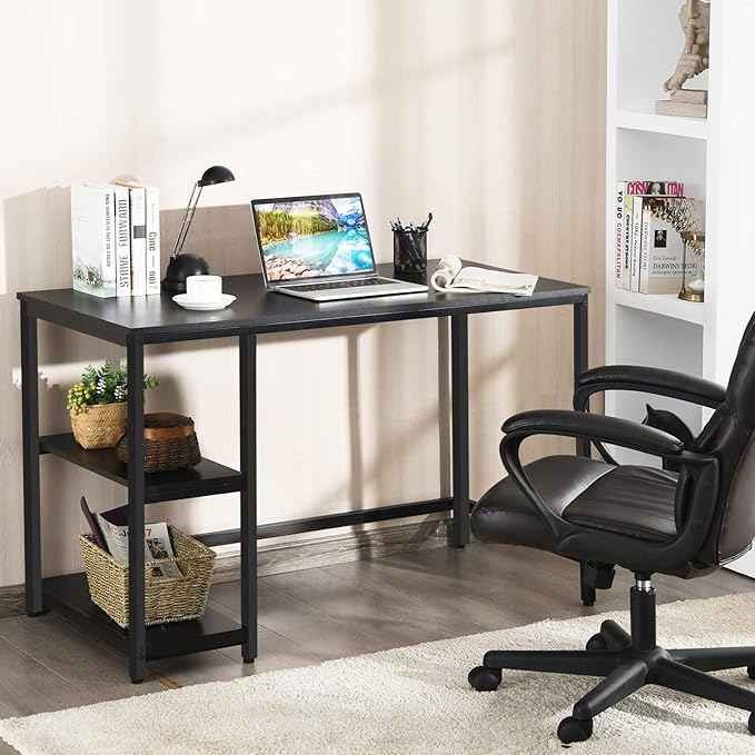 Home Office Computer Desk with 2 Storage Shelves, Industrial Study Writing Desk Workstation Laptop