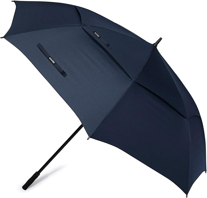 72-inch large golf umbrella in a blue shade with a durable canopy, sturdy handle, and wind-resistant design, perfect for outdoor sports and rainy weather.