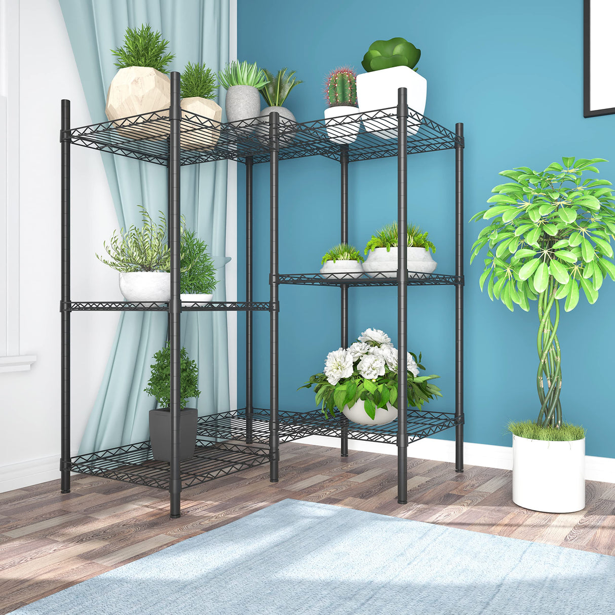 8-tier heavy-duty metal plant rack for gardens and balconies