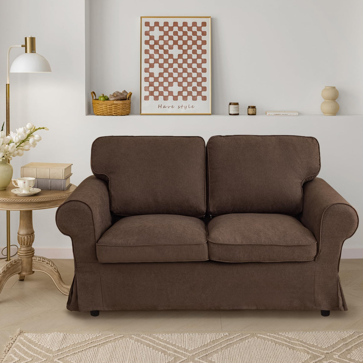 Soft EKTORP Loveseat Cover Replacement - Custom Made Compatible for IKEA EKTORP 2-Seat Sofa,