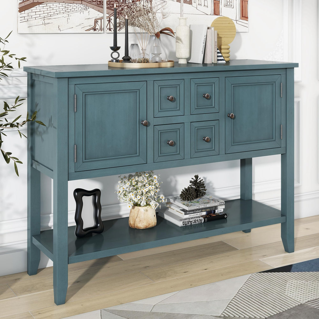 Aprilsoul Buffet Sideboard with Storage, Console Table with 4 Drawers