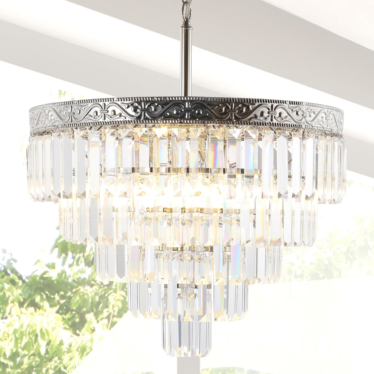 JYL9007A Wyatt 20" 4-Light Crystal LED Chandelier Contemporary,Classic