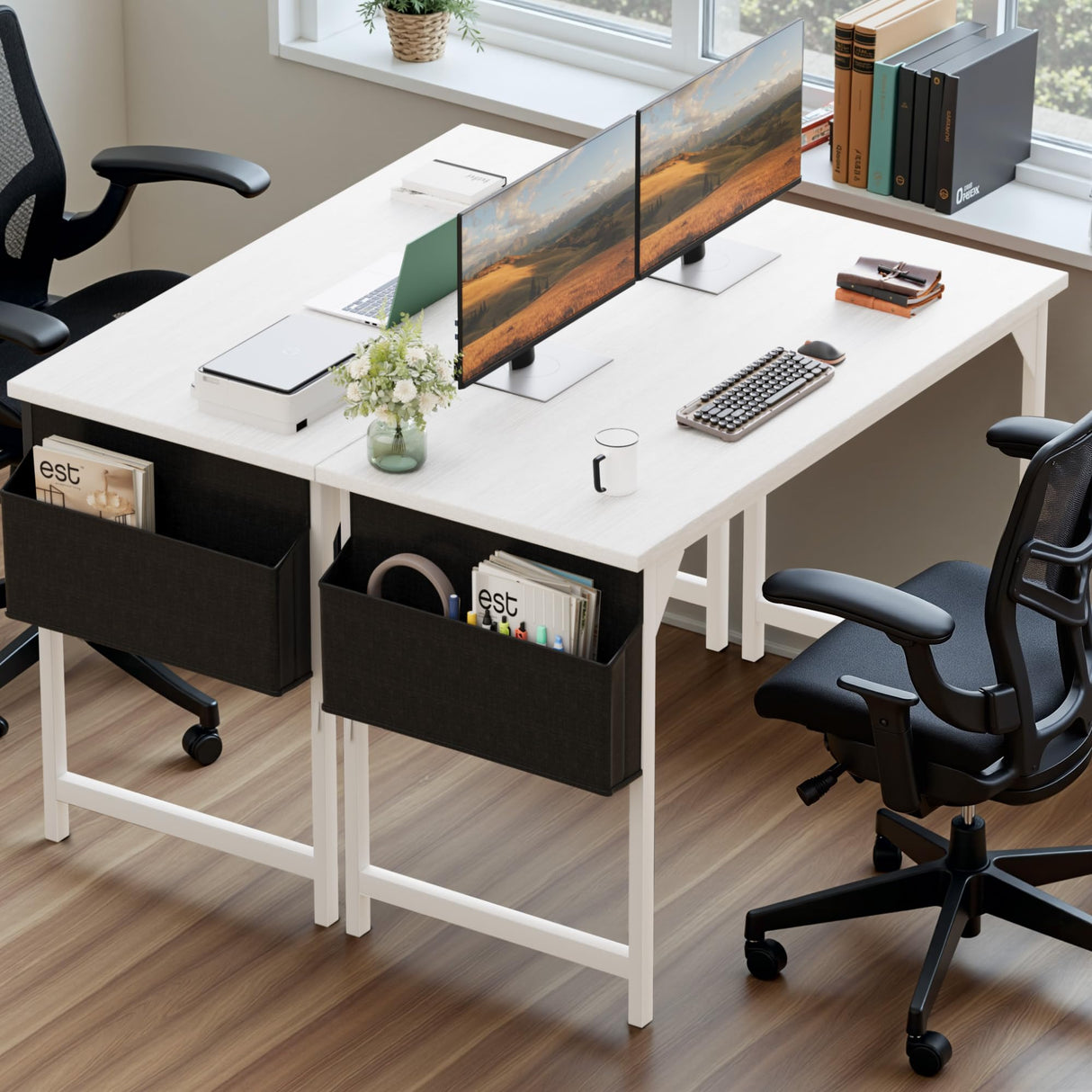 48 Inch Computer Desk, Wood Modern Simple PC Home Office Table