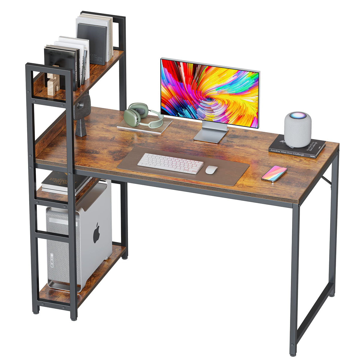 Computer Desk 40 inch with Storage Shelves Study Writing Table for Home Office
