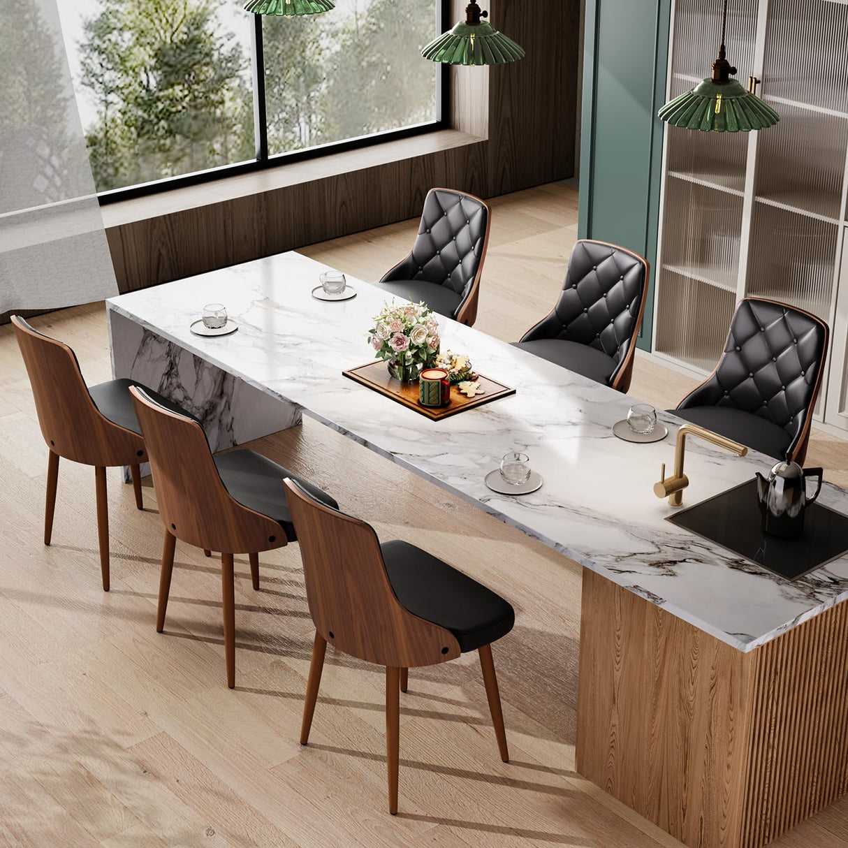 Dining Chairs Set of 2, Mid Century Modern Kitchen and Dining Room Chairs,