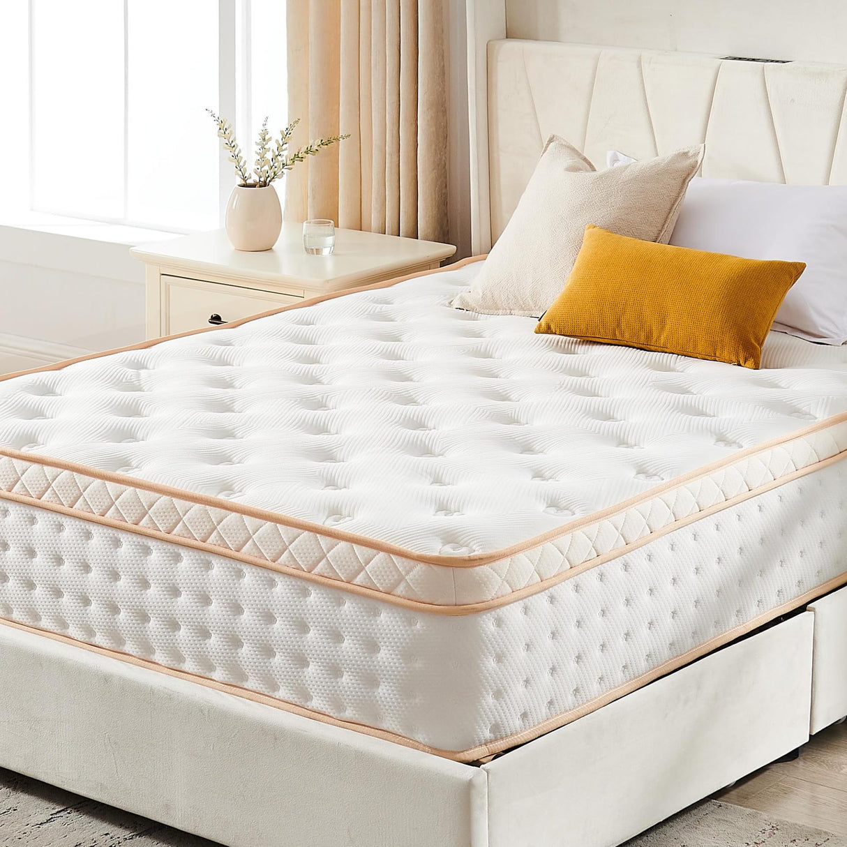 10 Inch Full Mattress, Medium Firm Hybrid Mattress with Gel Memory Foam & Pocketed Coils