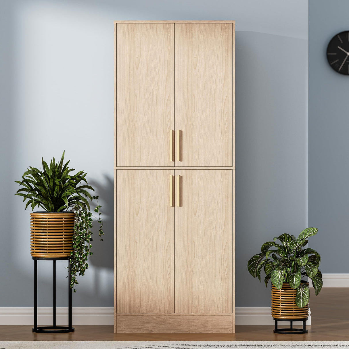 71" Tall Pantry Cabinet, 4 Doors Kitchen Pantry Storage Cabinet