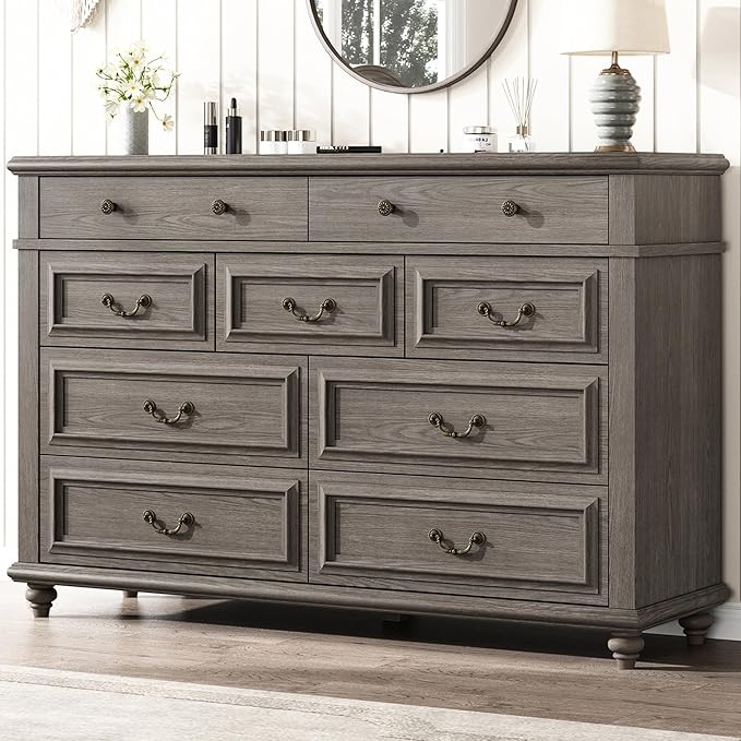 Farmhouse Dresser for Bedroom 9 Drawer Dresser