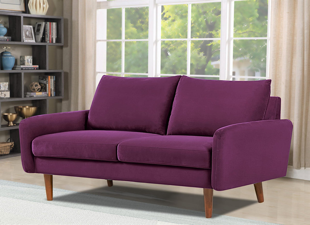 Kent Velvet Loveseat Sofa for Modern Living Rooms and Compact Spaces