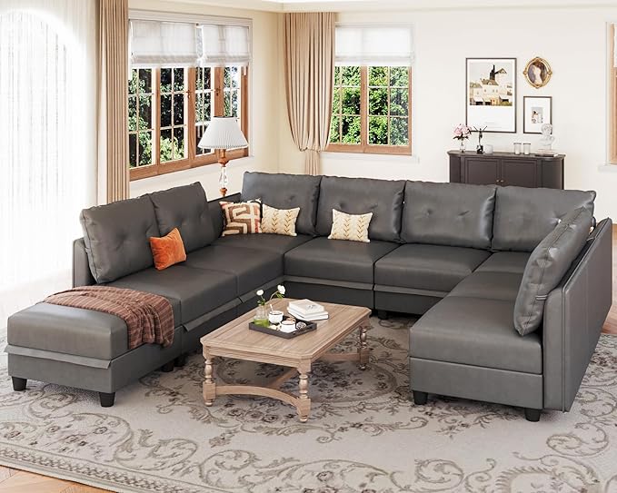 Modular Sectional Sofa, Convertible U Shaped Sectional